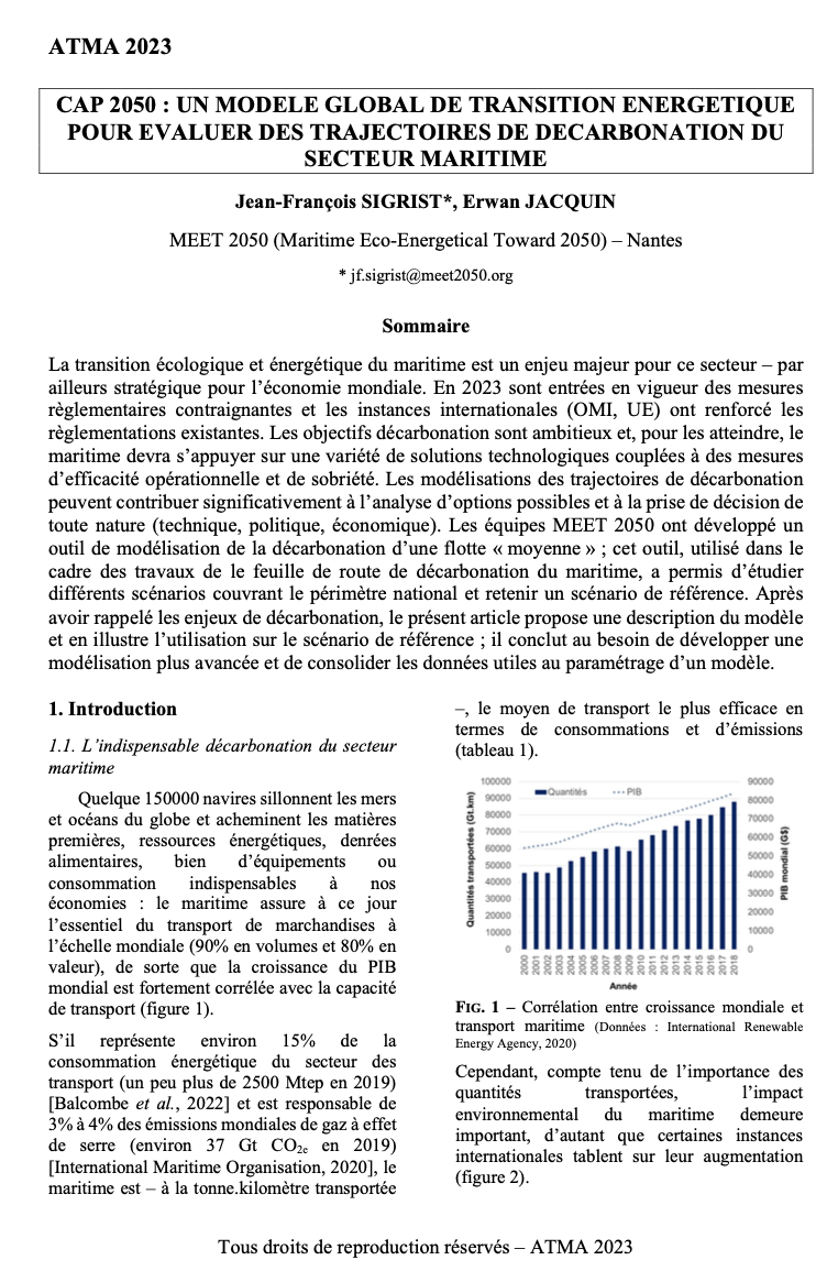 MEET2050 présente une publication scientifique à la session 2023 de l’ATMA