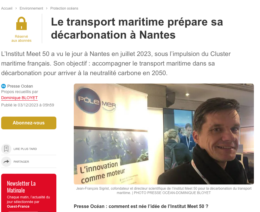 « Le transport maritime prépare sa décarbonation à Nantes »